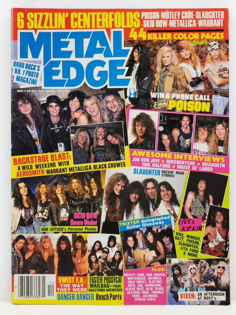 Metal Edge Magazine VTG 1990 Metallica Megadeth KISS Poison Crue Judas Priest